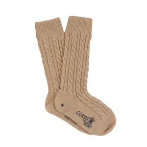Men's Handmade 'Prince of Wales Cable' Pure Cashmere Socks
