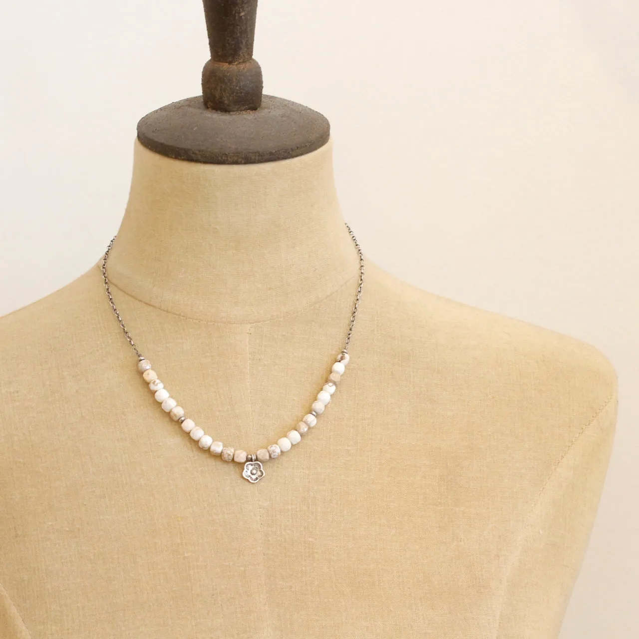 Mini Cactus Flower Magnesite Necklace