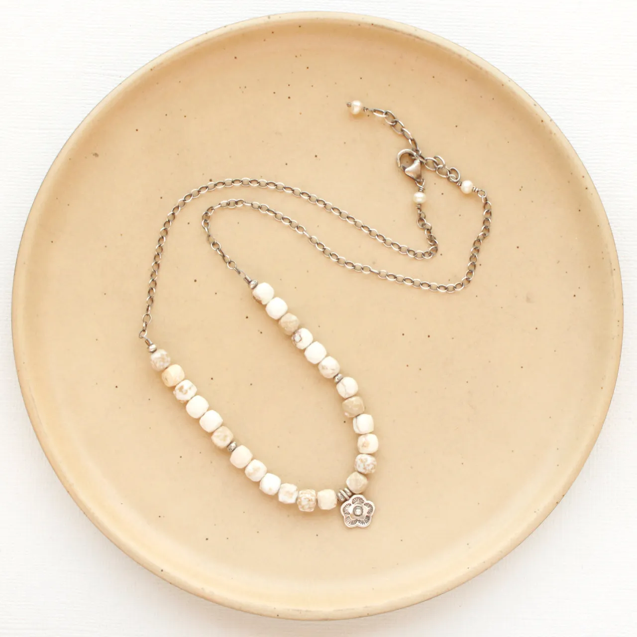 Mini Cactus Flower Magnesite Necklace