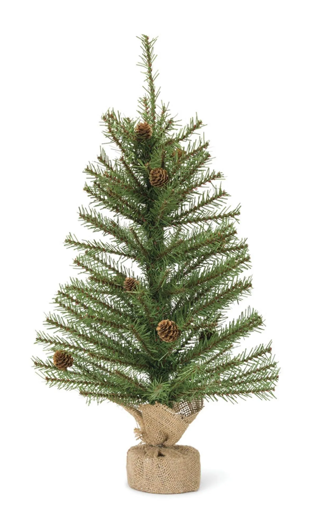 Mini Pine Tree with Burlap Bag Base and Pinecone Accents (Set of 2)