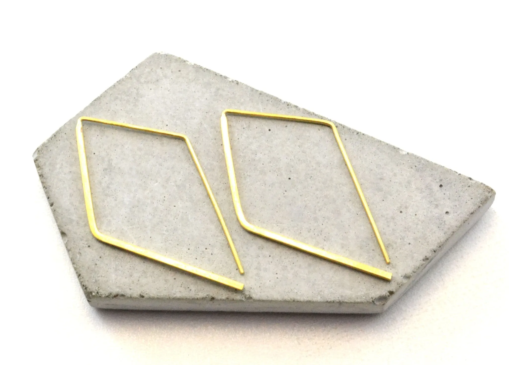 MINIMALIST ANGLED Earrings | Gold Plated