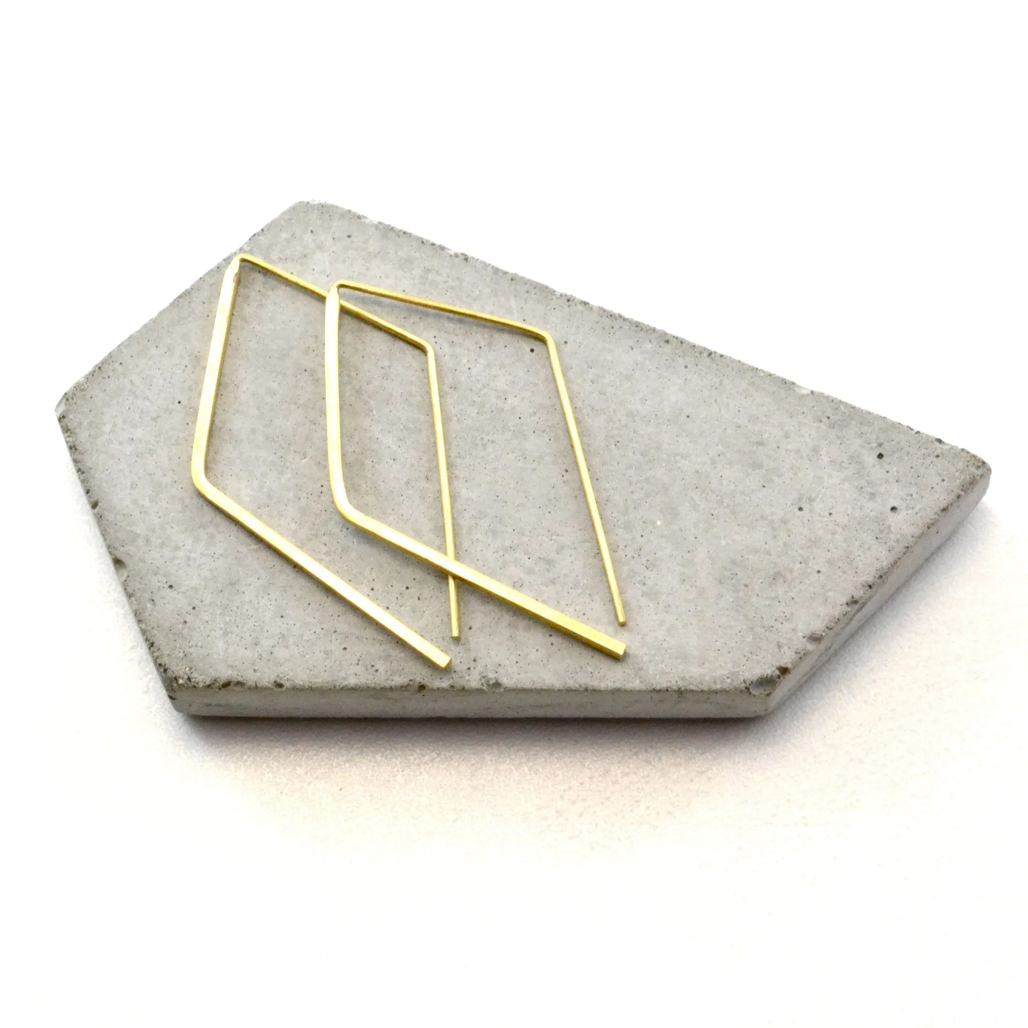 MINIMALIST ANGLED Earrings | Gold Plated