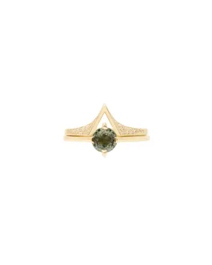 Minimalist Arc   Spire Pavé Ring Set