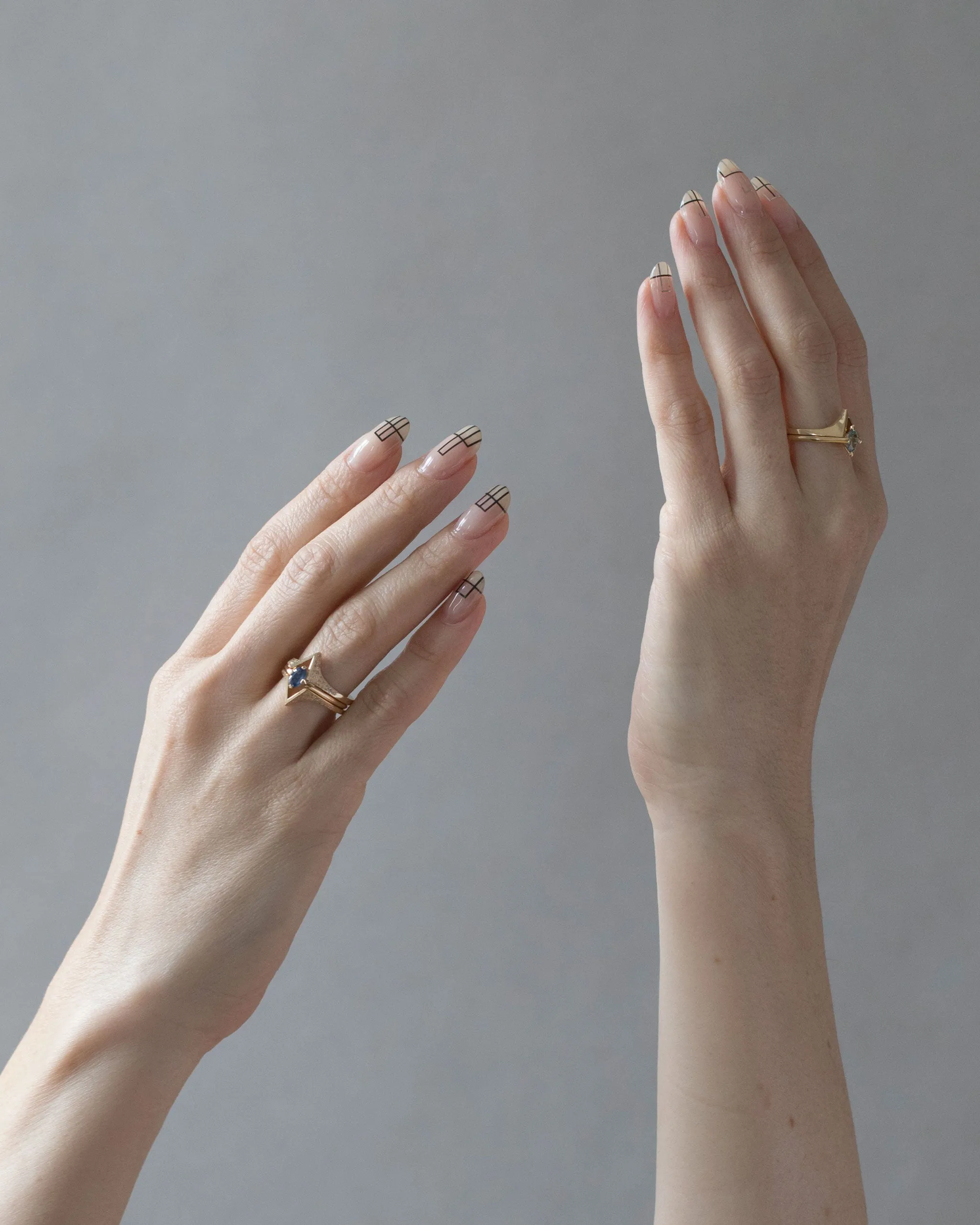 Minimalist Arc   Spire Pavé Ring Set