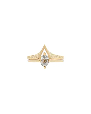 Minimalist Arc   Spire Pavé Ring Set