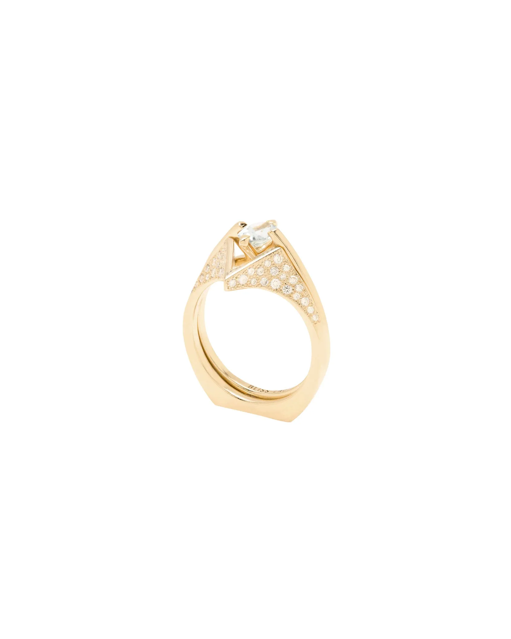 Minimalist Arc   Spire Pavé Ring Set
