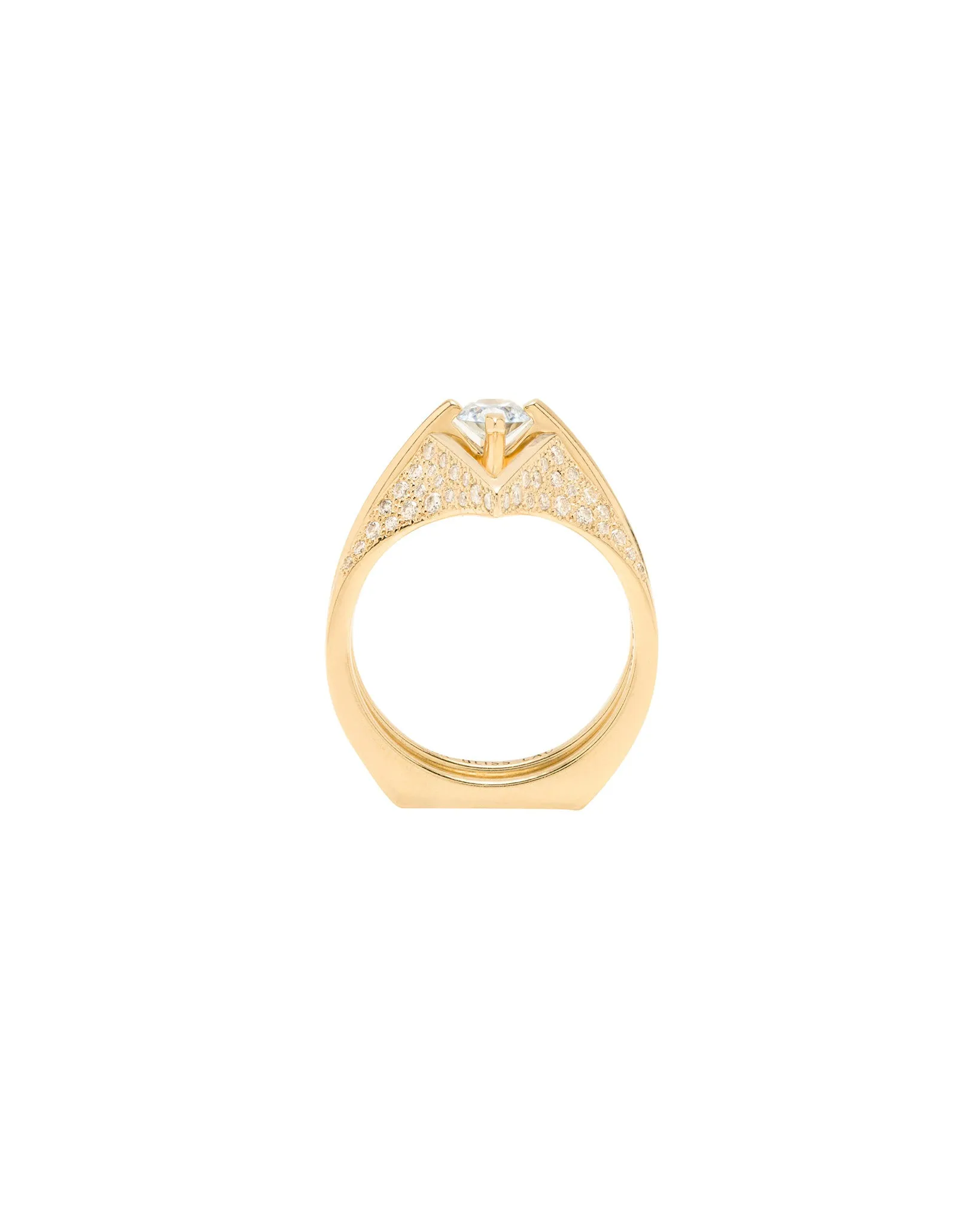 Minimalist Arc   Spire Pavé Ring Set