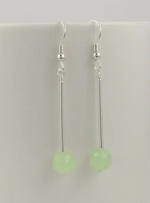 Minimalist Faceted Spring Green Earrings