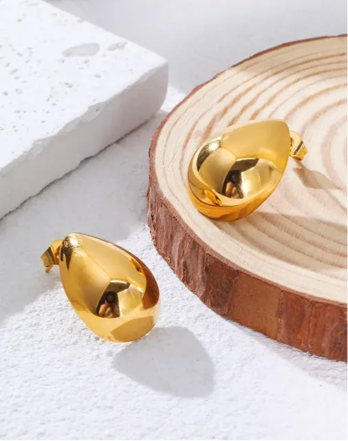 Minimalist Golden Glossy Simple Chic Drop Earring