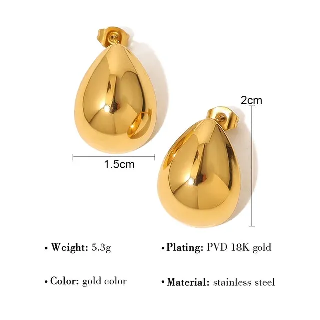 Minimalist Golden Glossy Simple Chic Drop Earring