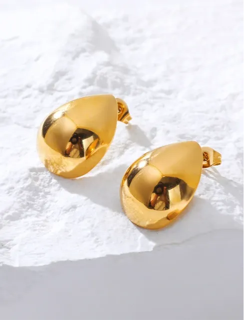 Minimalist Golden Glossy Simple Chic Drop Earring