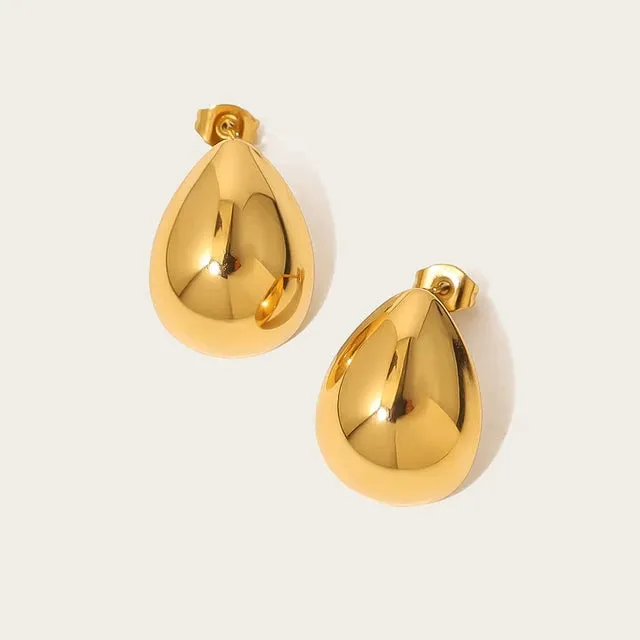 Minimalist Golden Glossy Simple Chic Drop Earring