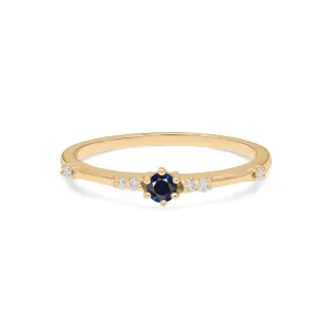 Minimalist Sapphire Band Gold Ring