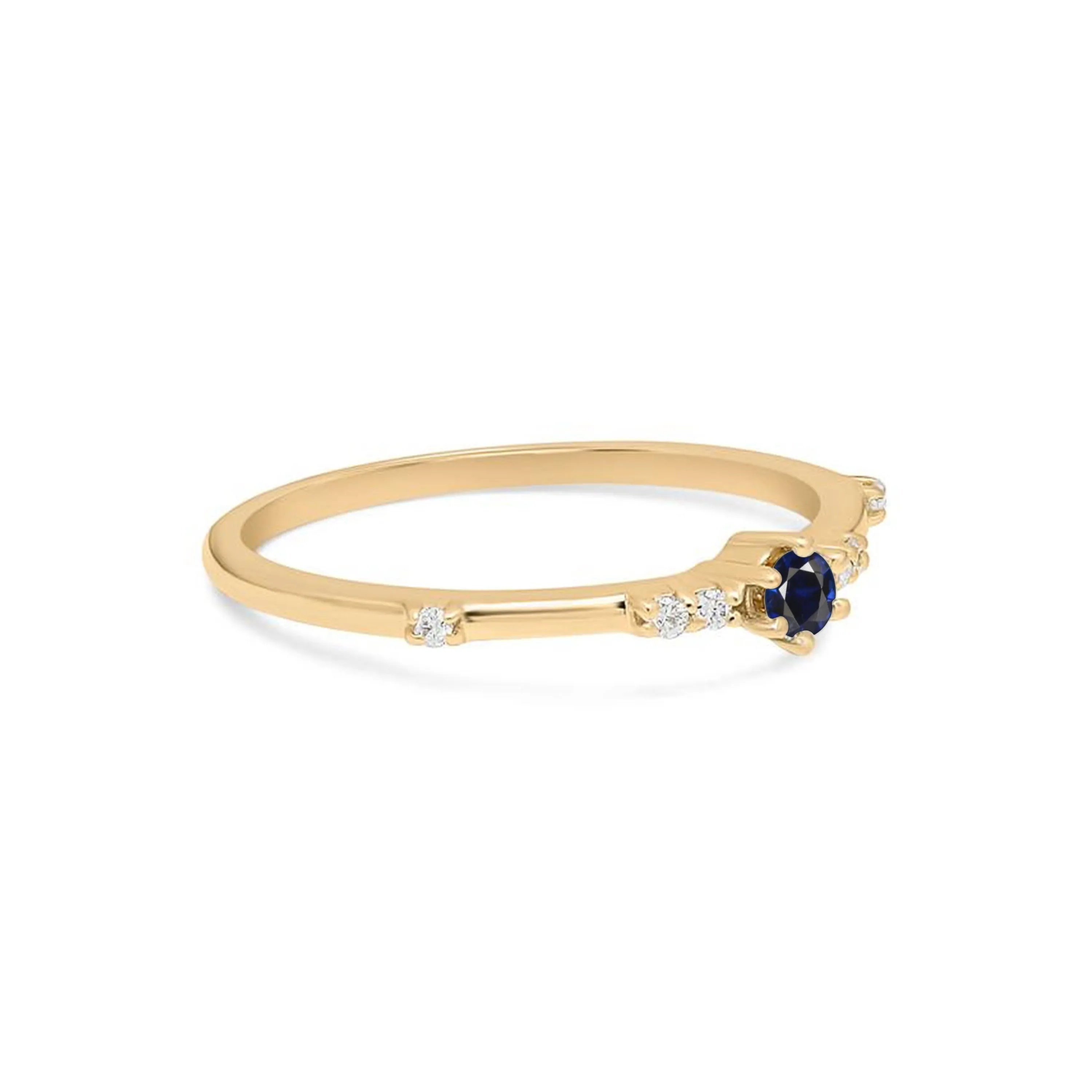 Minimalist Sapphire Band Gold Ring