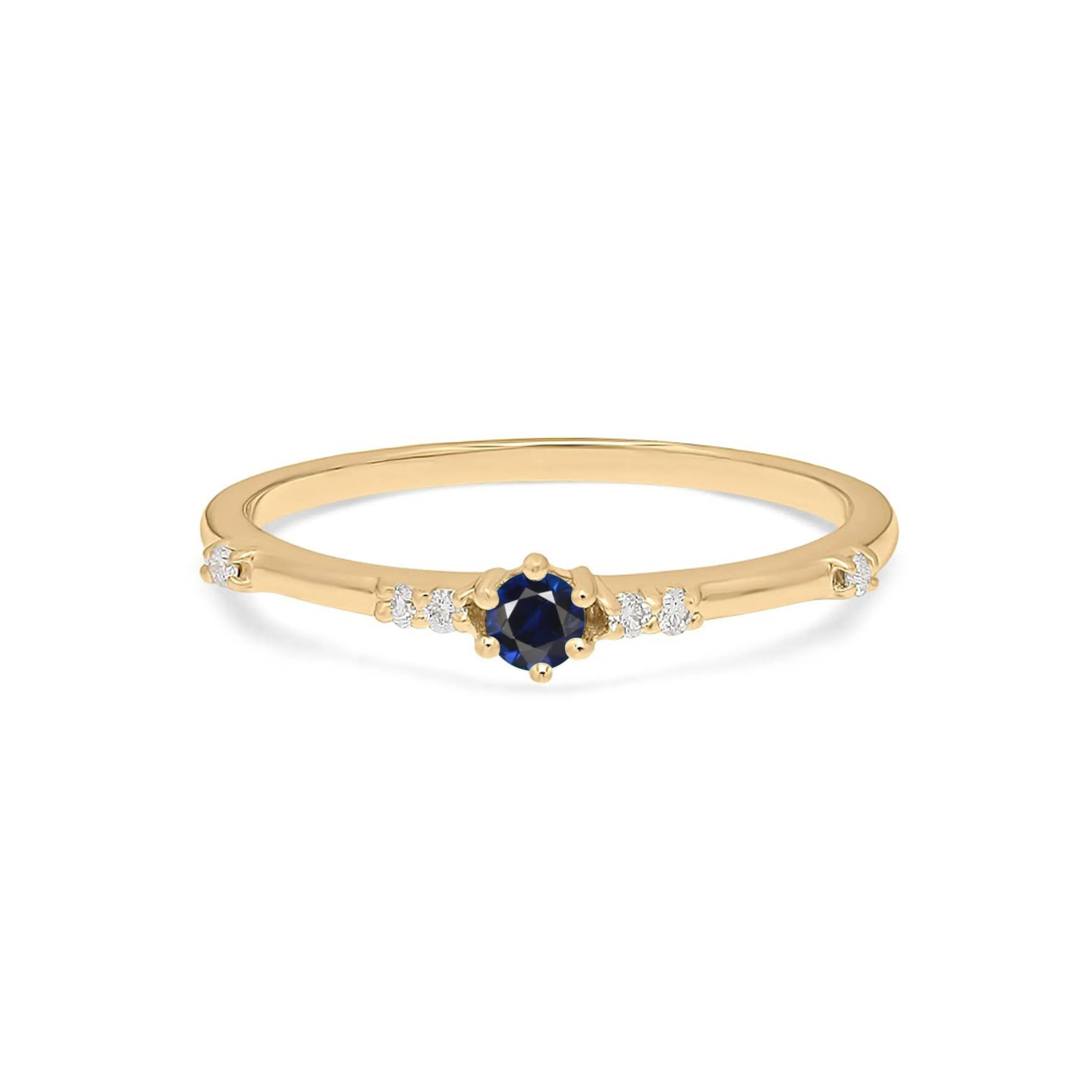 Minimalist Sapphire Band Gold Ring
