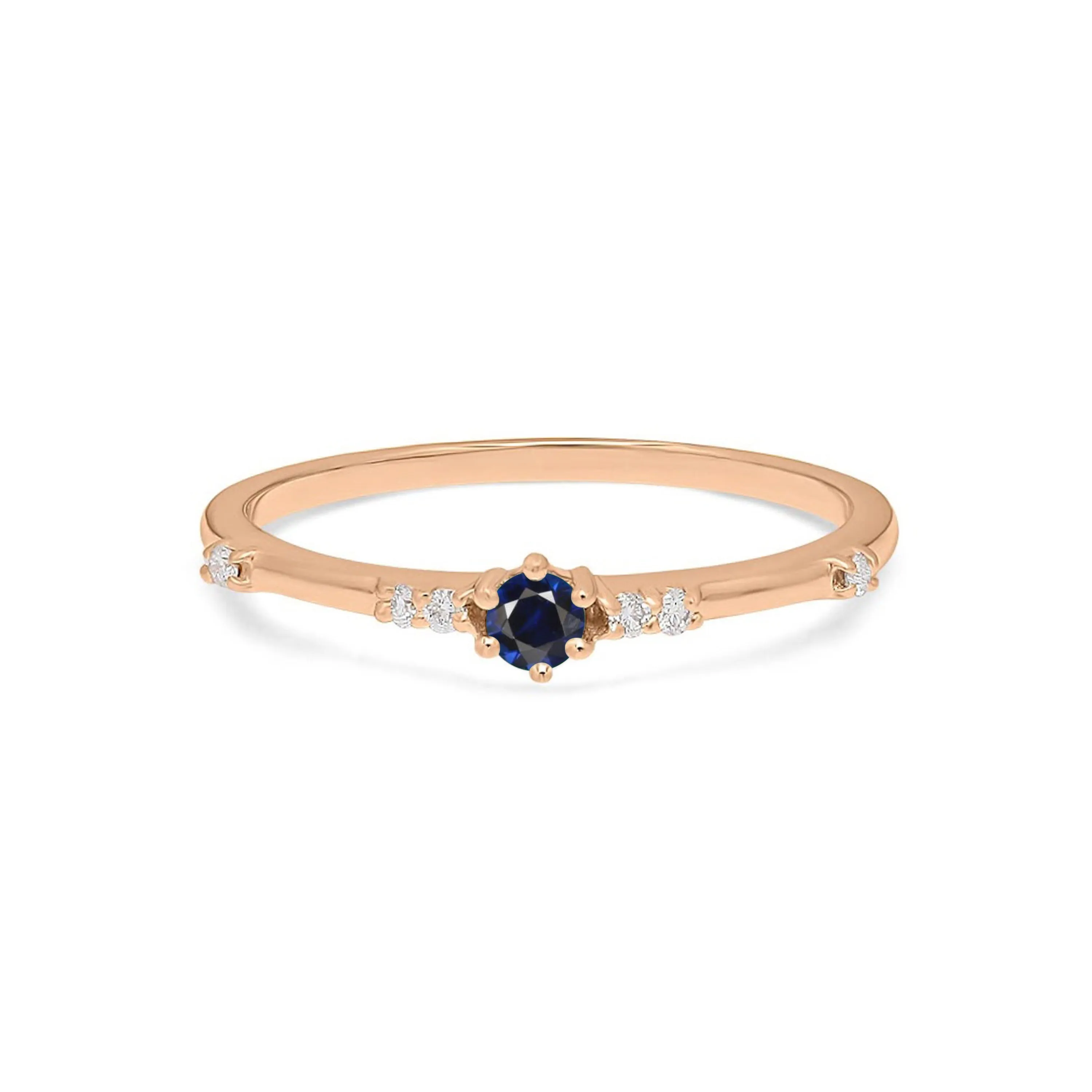 Minimalist Sapphire Band Gold Ring