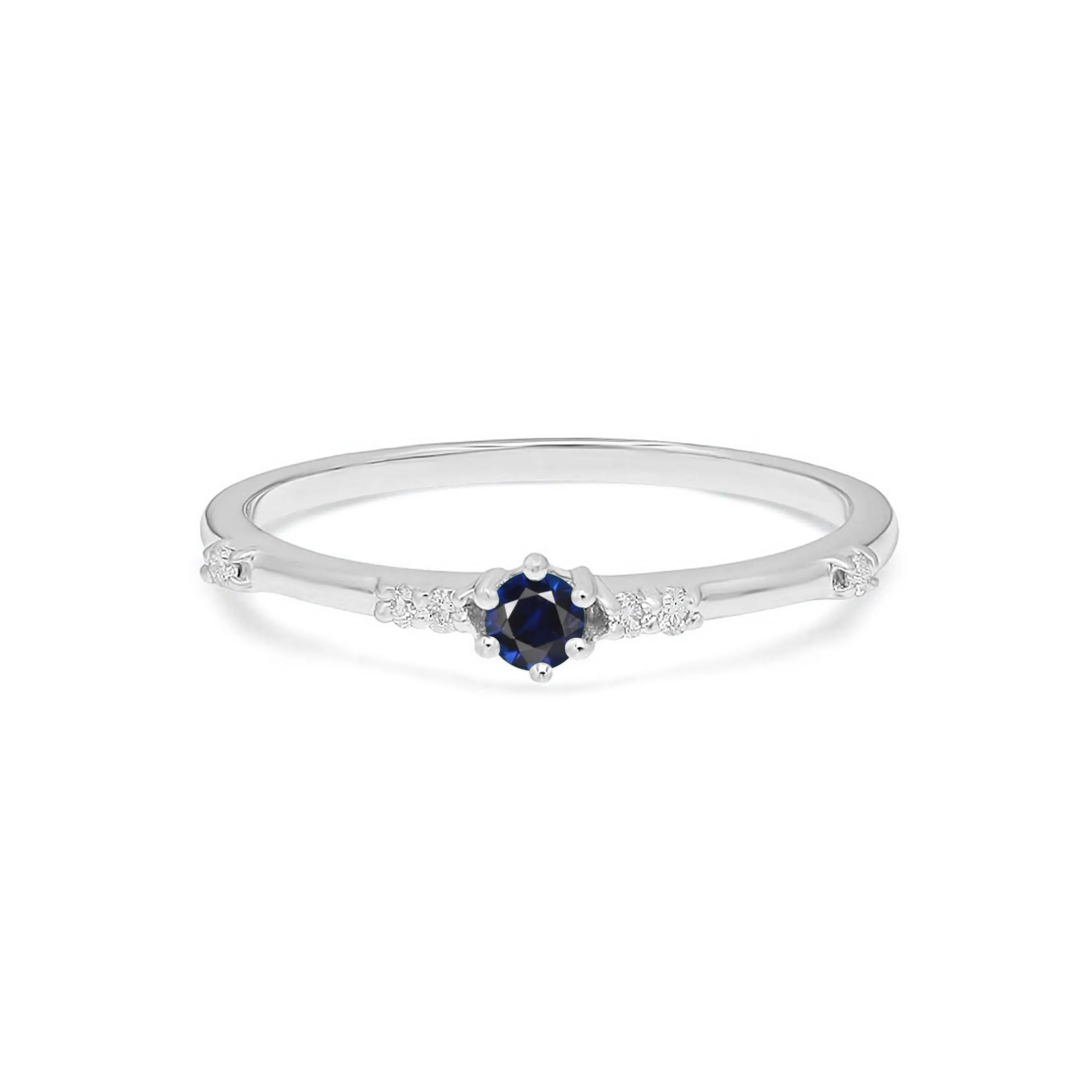 Minimalist Sapphire Band Gold Ring