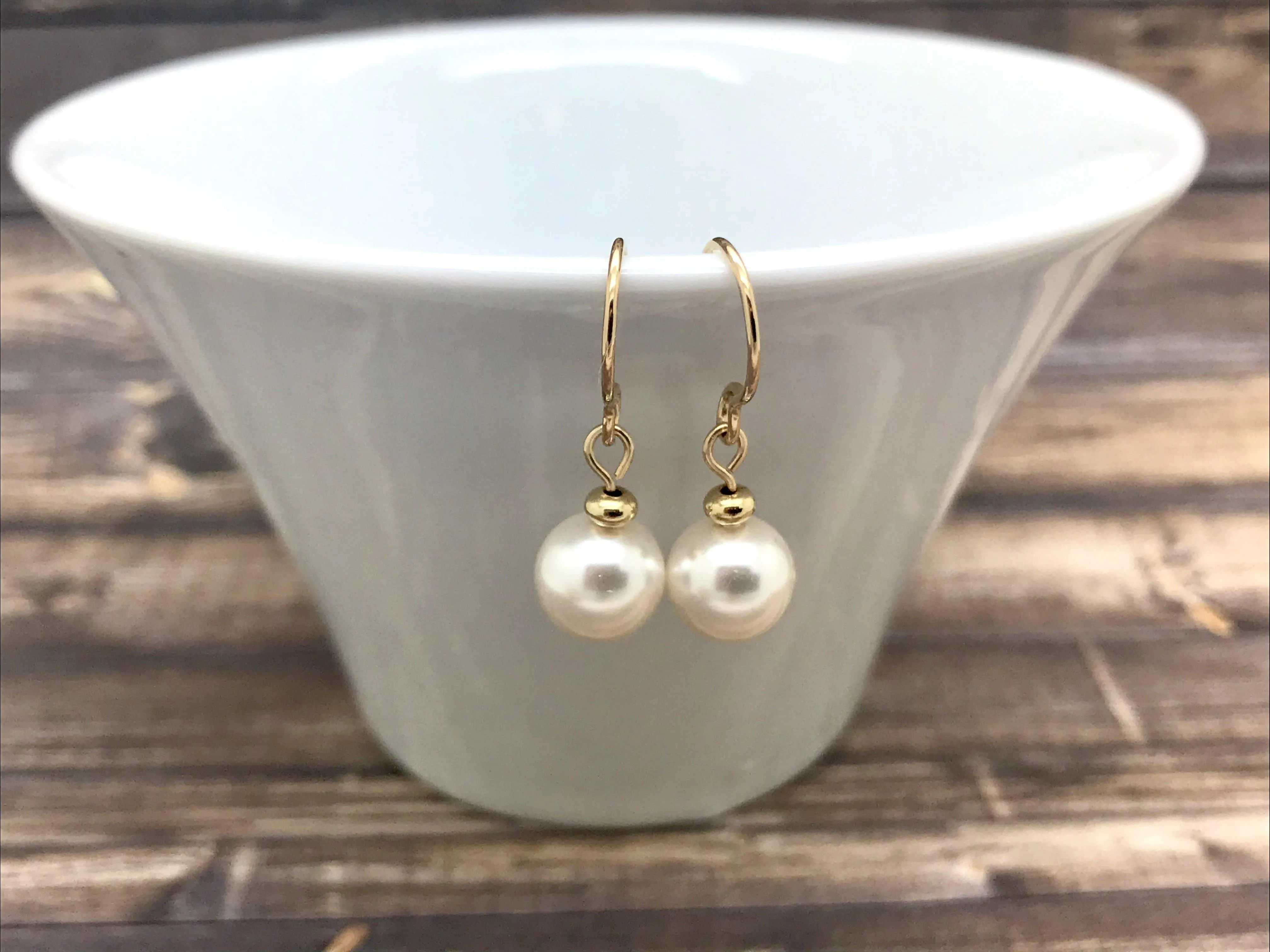 Minimalist Single Pearl Earrings, Bridal Accessories