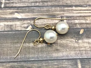 Minimalist Single Pearl Earrings, Bridal Accessories