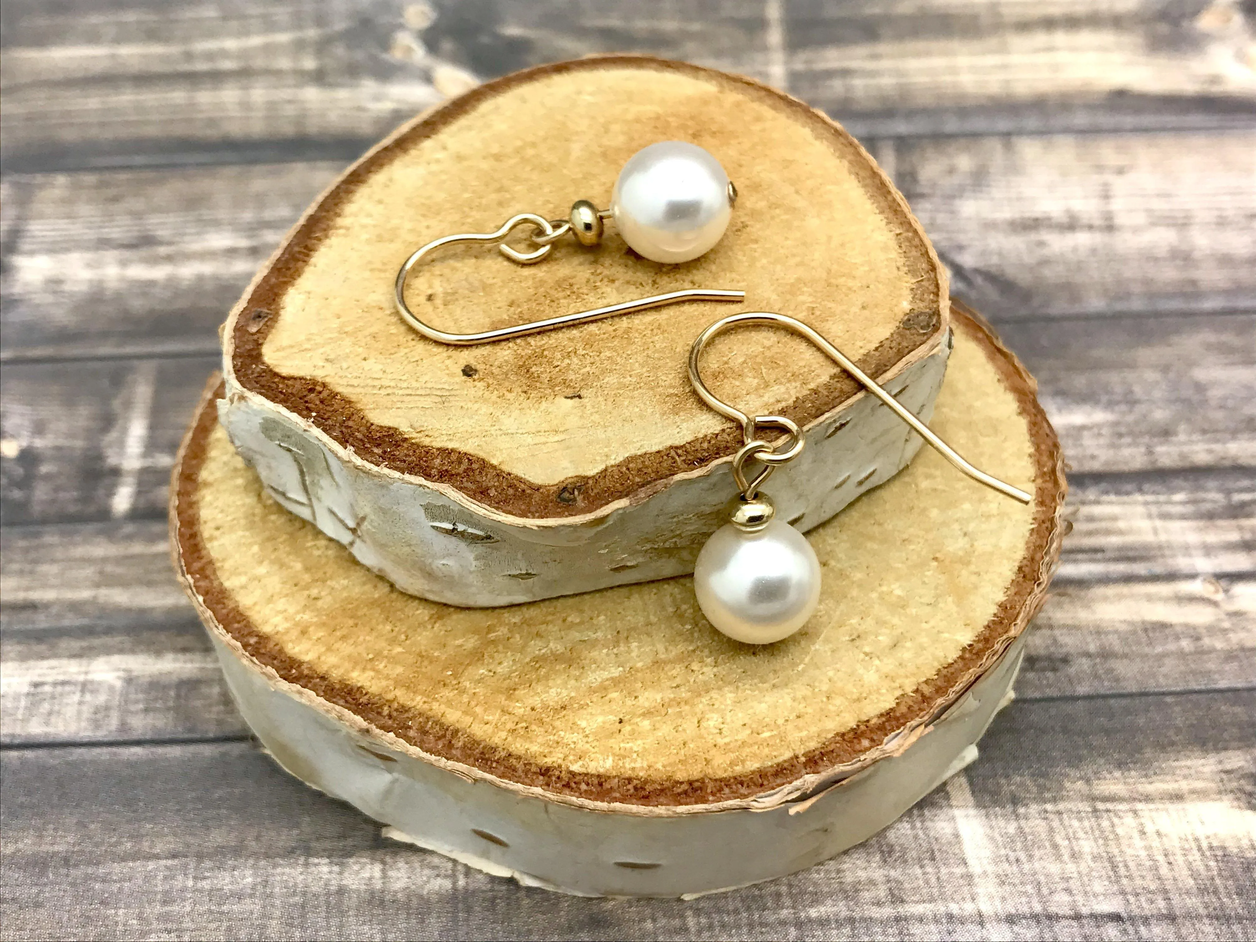 Minimalist Single Pearl Earrings, Bridal Accessories