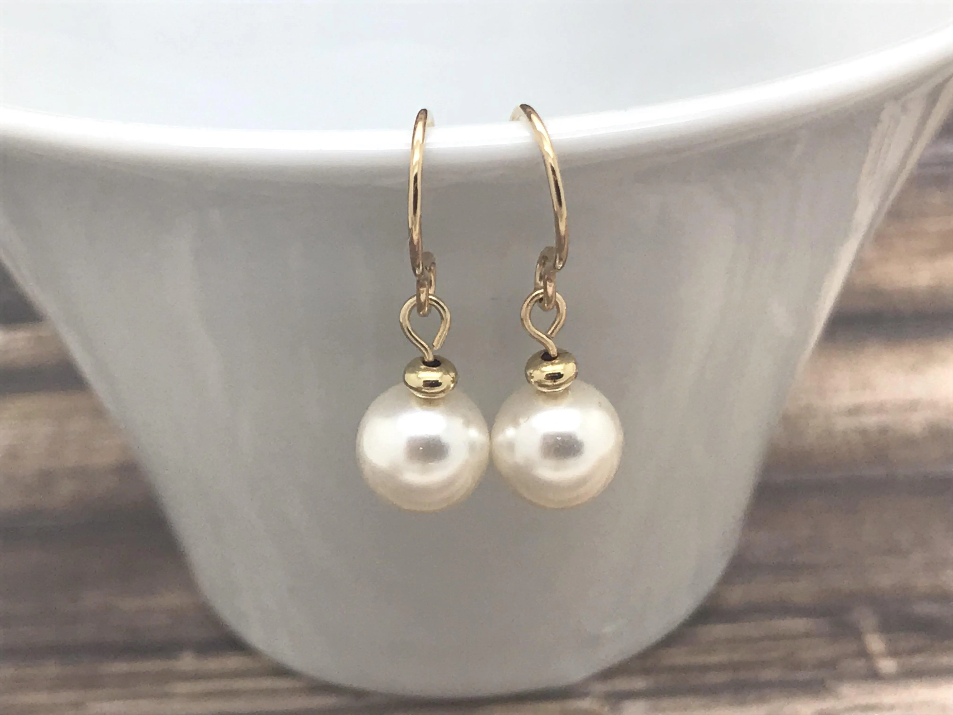 Minimalist Single Pearl Earrings, Bridal Accessories