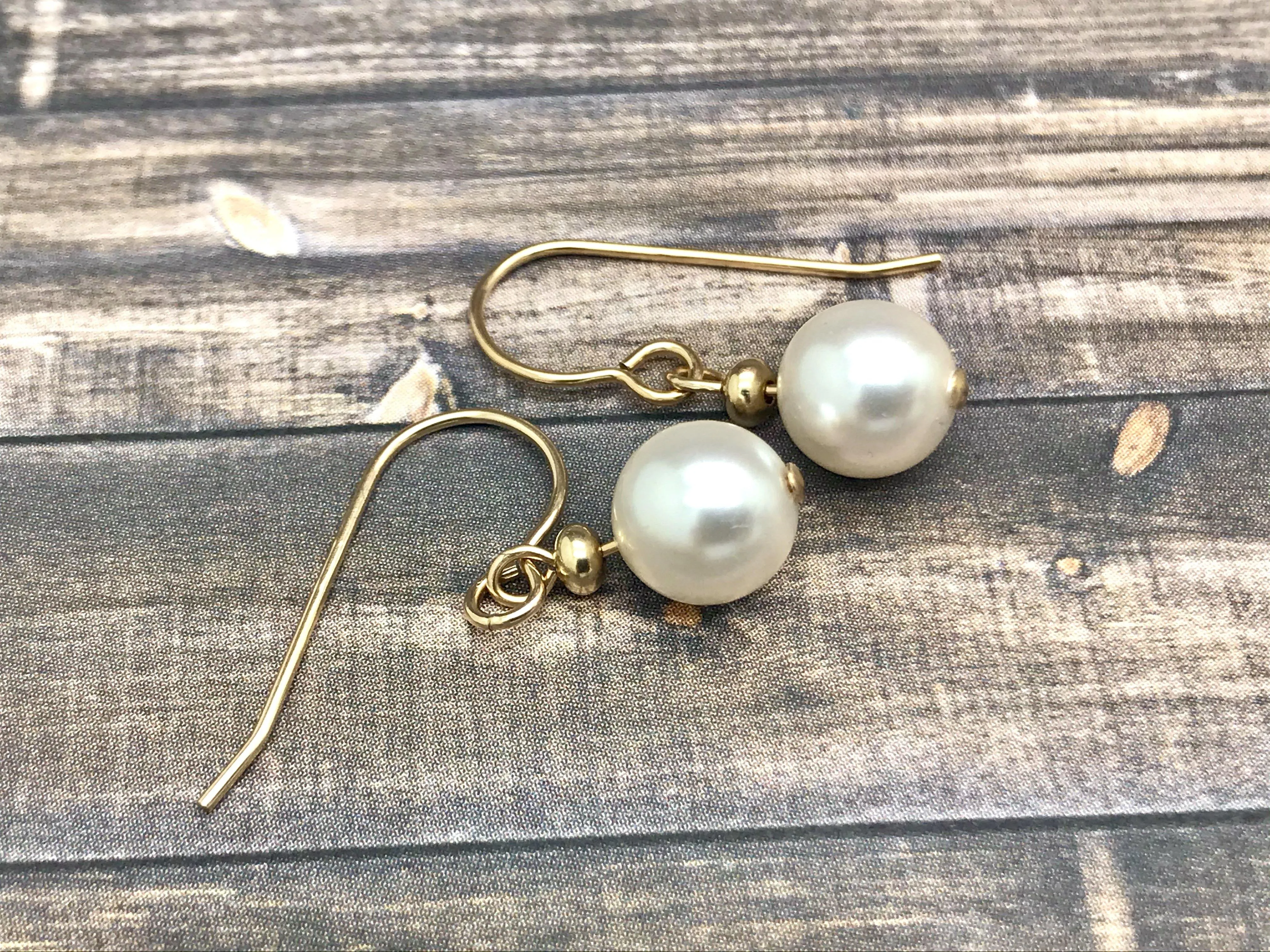 Minimalist Single Pearl Earrings, Bridal Accessories