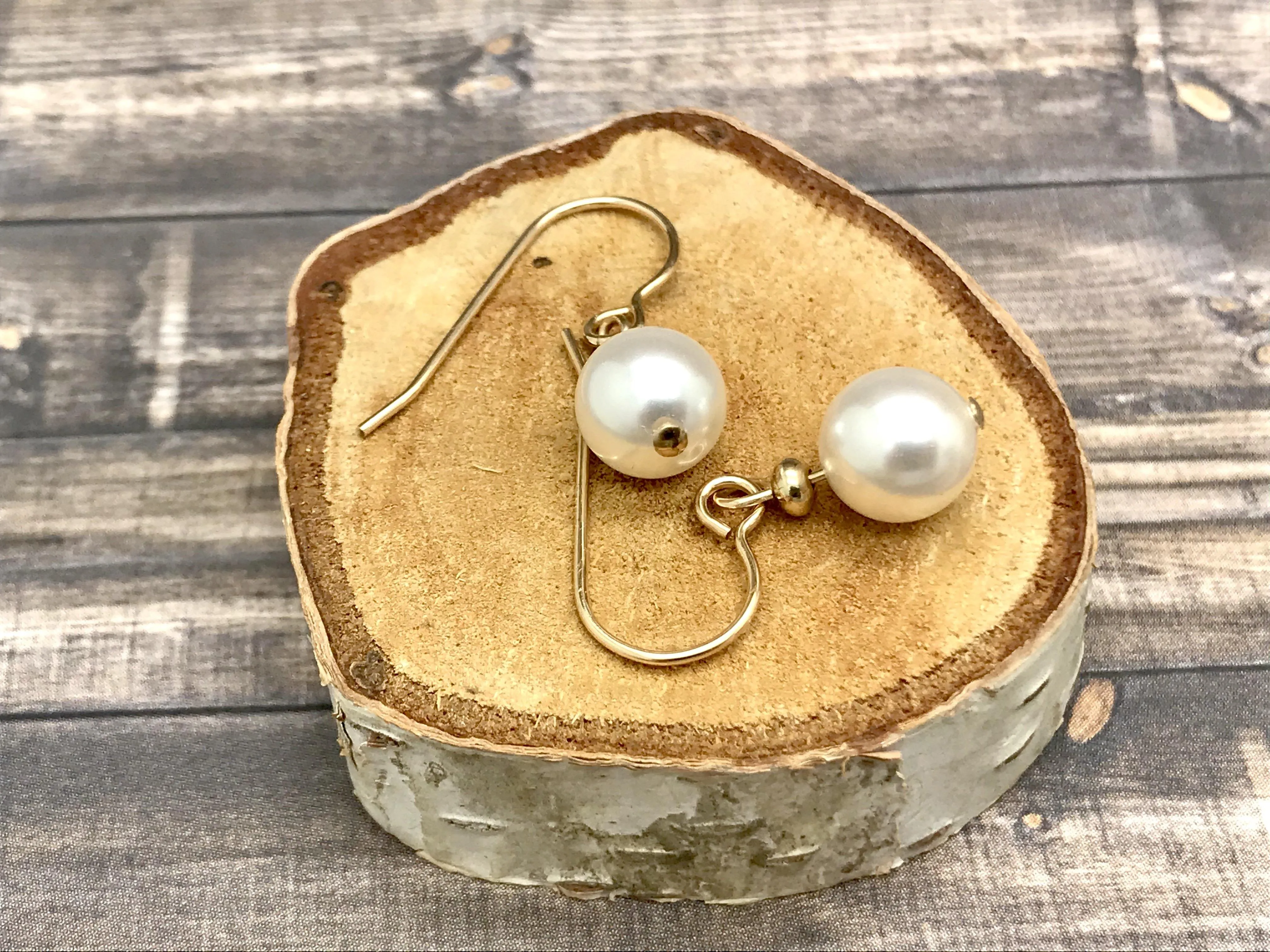 Minimalist Single Pearl Earrings, Bridal Accessories