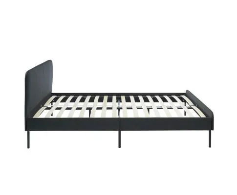 Modern Minimalist Charcoal Bed frame with Curved Head board