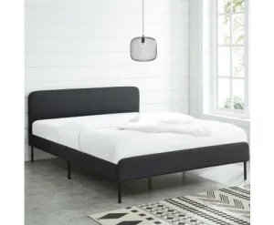Modern Minimalist Charcoal Bed frame with Curved Head board