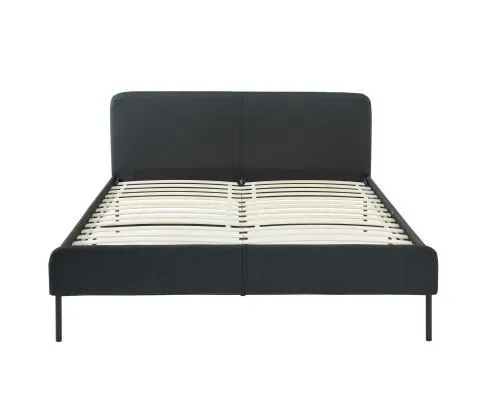 Modern Minimalist Charcoal Bed frame with Curved Head board