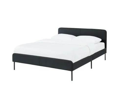 Modern Minimalist Charcoal Bed frame with Curved Head board