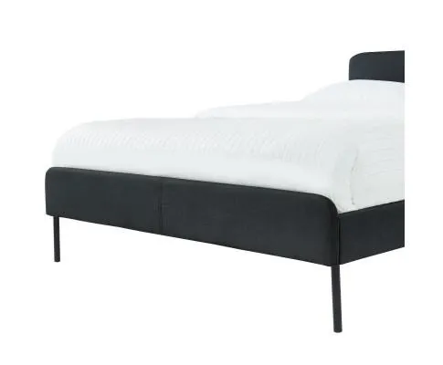 Modern Minimalist Charcoal Bed frame with Curved Head board