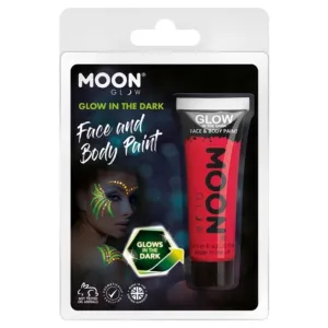 Moon Glow Glow In The Dark Face Paint, Red