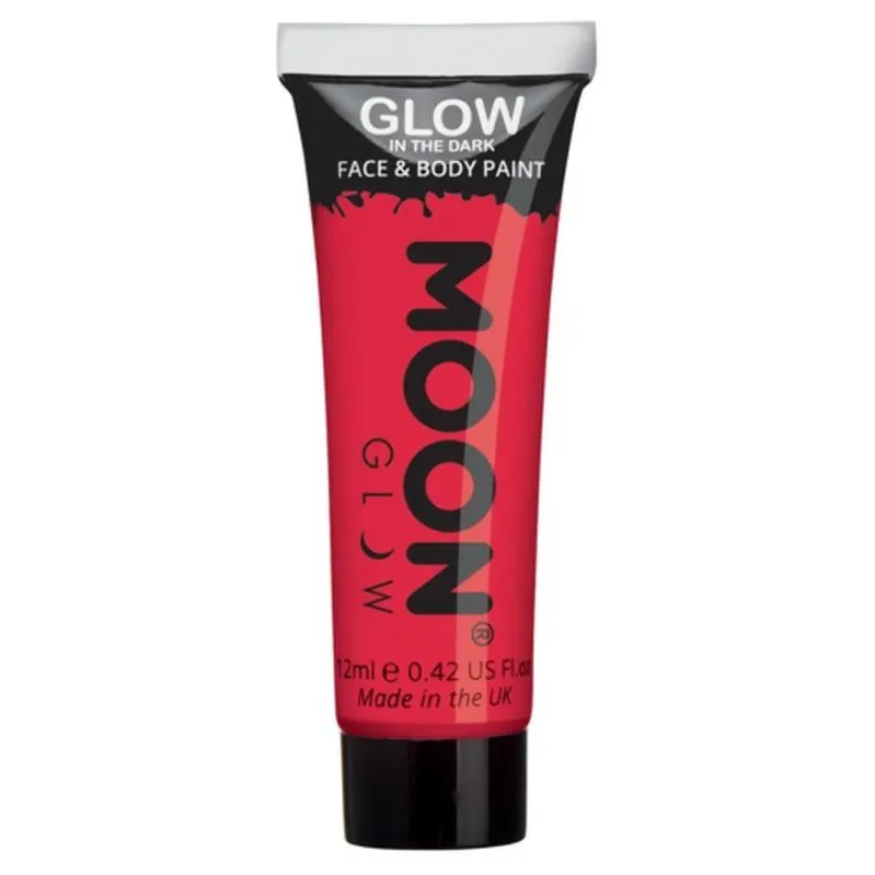 Moon Glow Glow In The Dark Face Paint, Red
