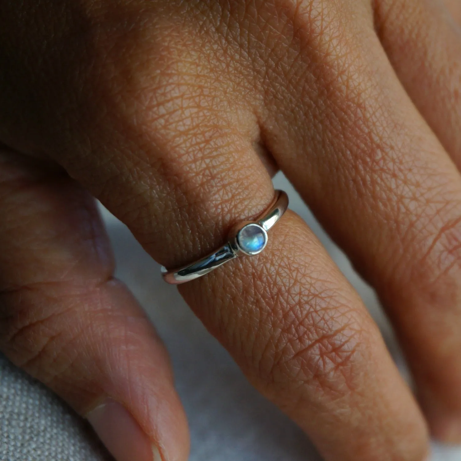 Moonstone Minimalist Ring