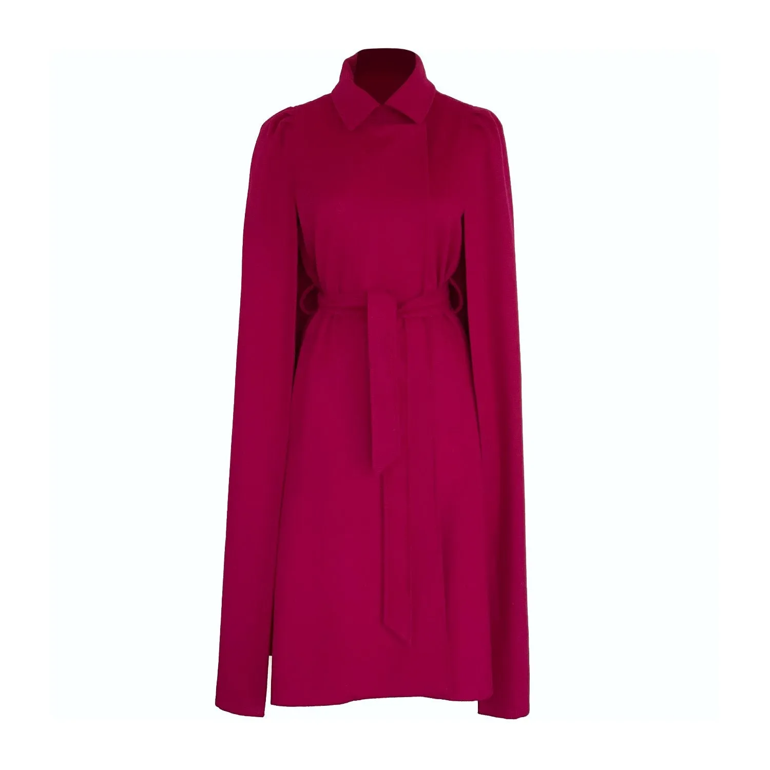 Mora Long Cape in Fuchsia Pink