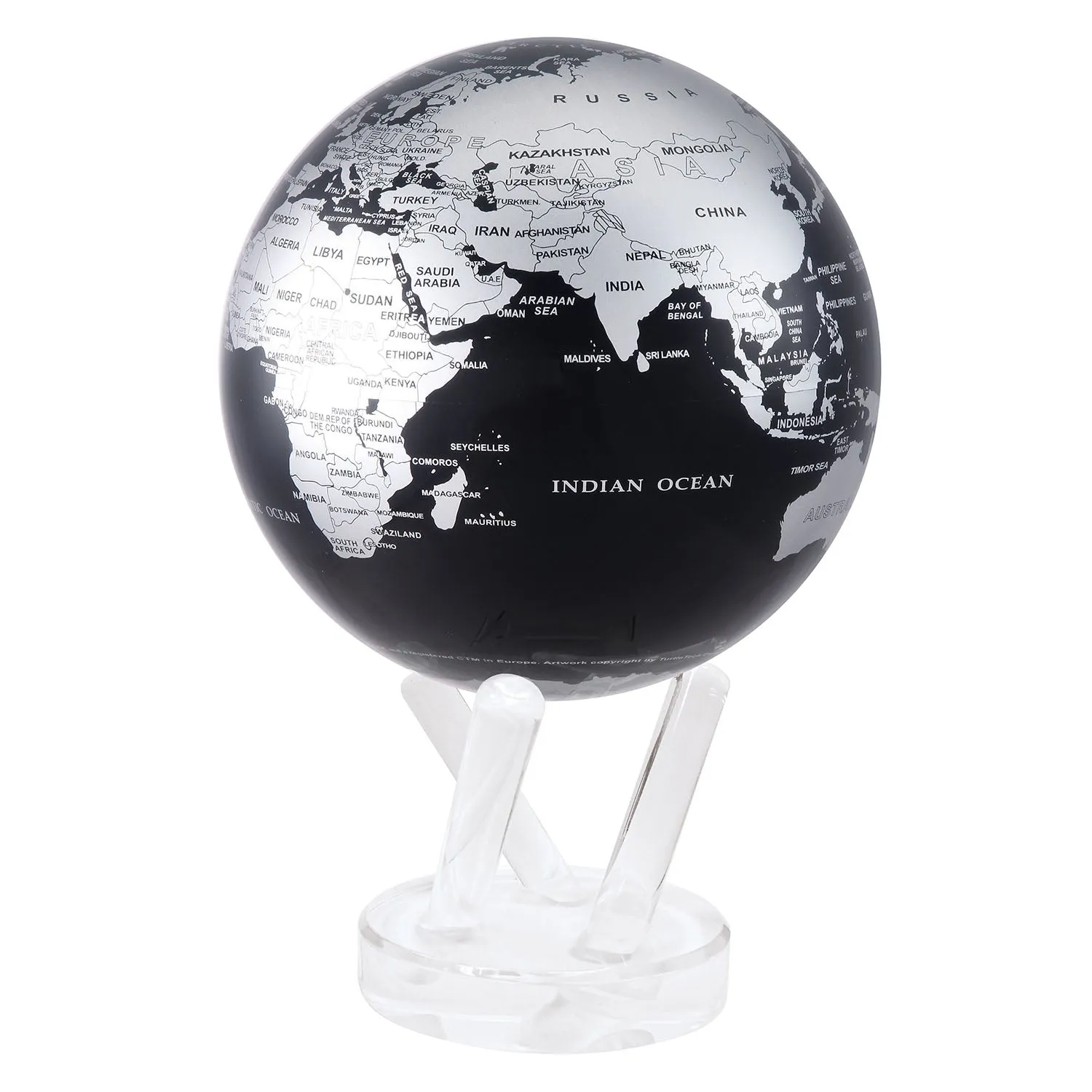 MOVA BLACK AND SILVER GLOBE 6"