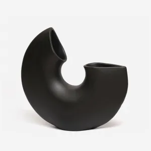 Nautilus Chambered Vase - Black