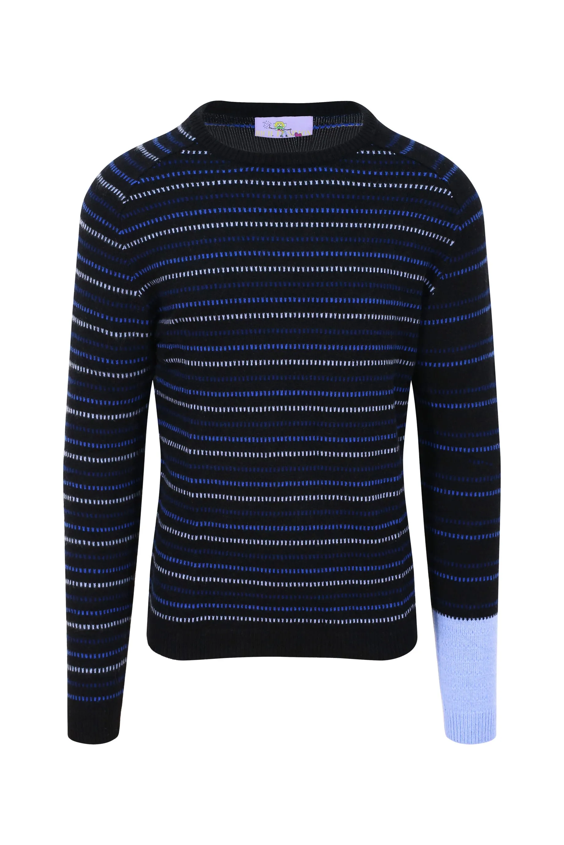 Navy Blue Striped Cashmere Jumper