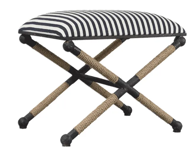 Naxos Iron & Rope Striped Bench - Large
