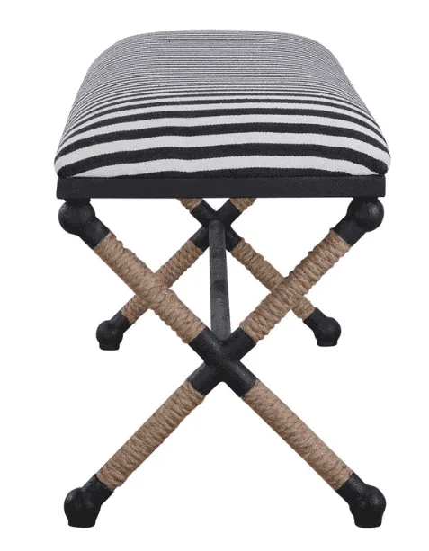 Naxos Iron & Rope Striped Bench - Large