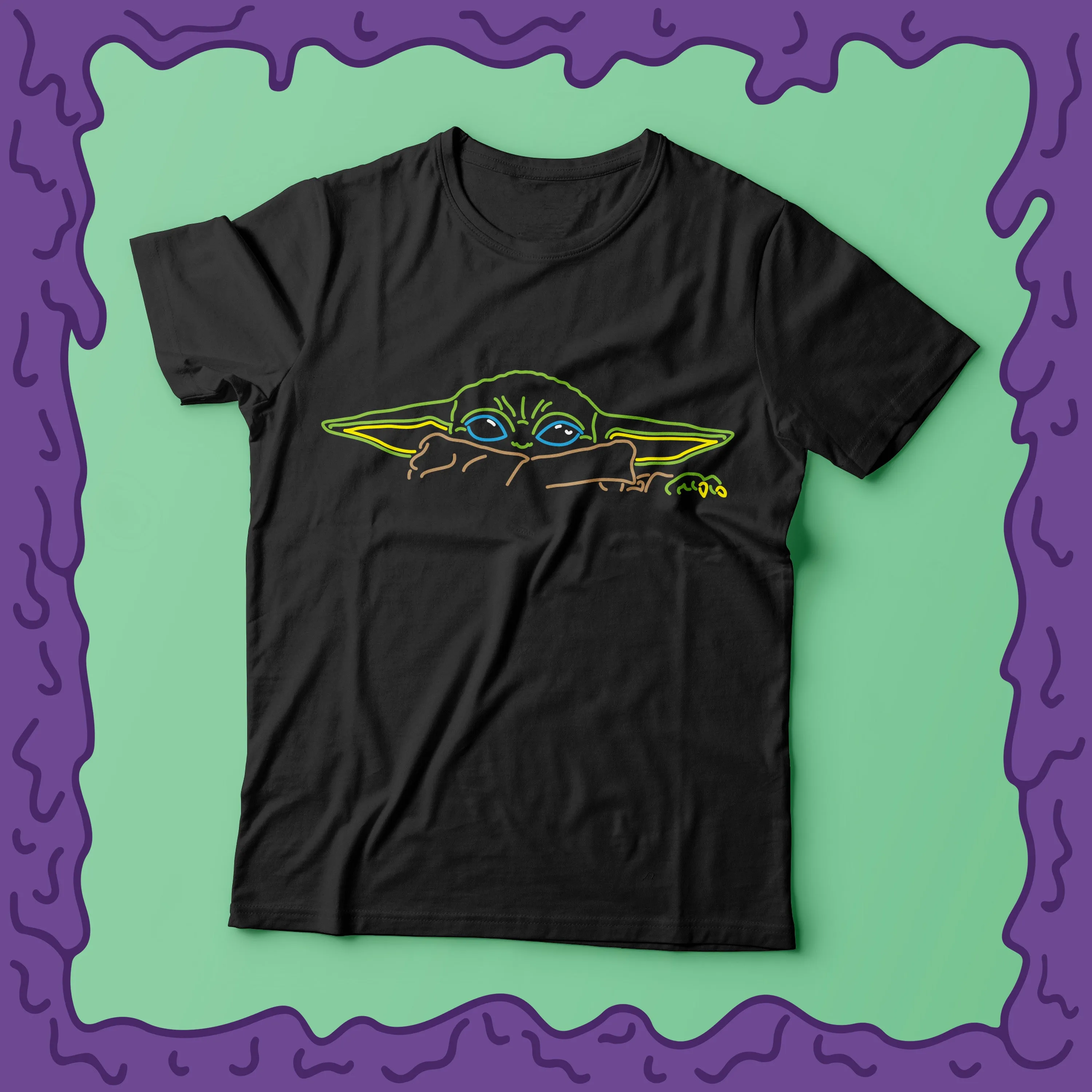 NEON - Grogu aka The Child Peek - Shirt