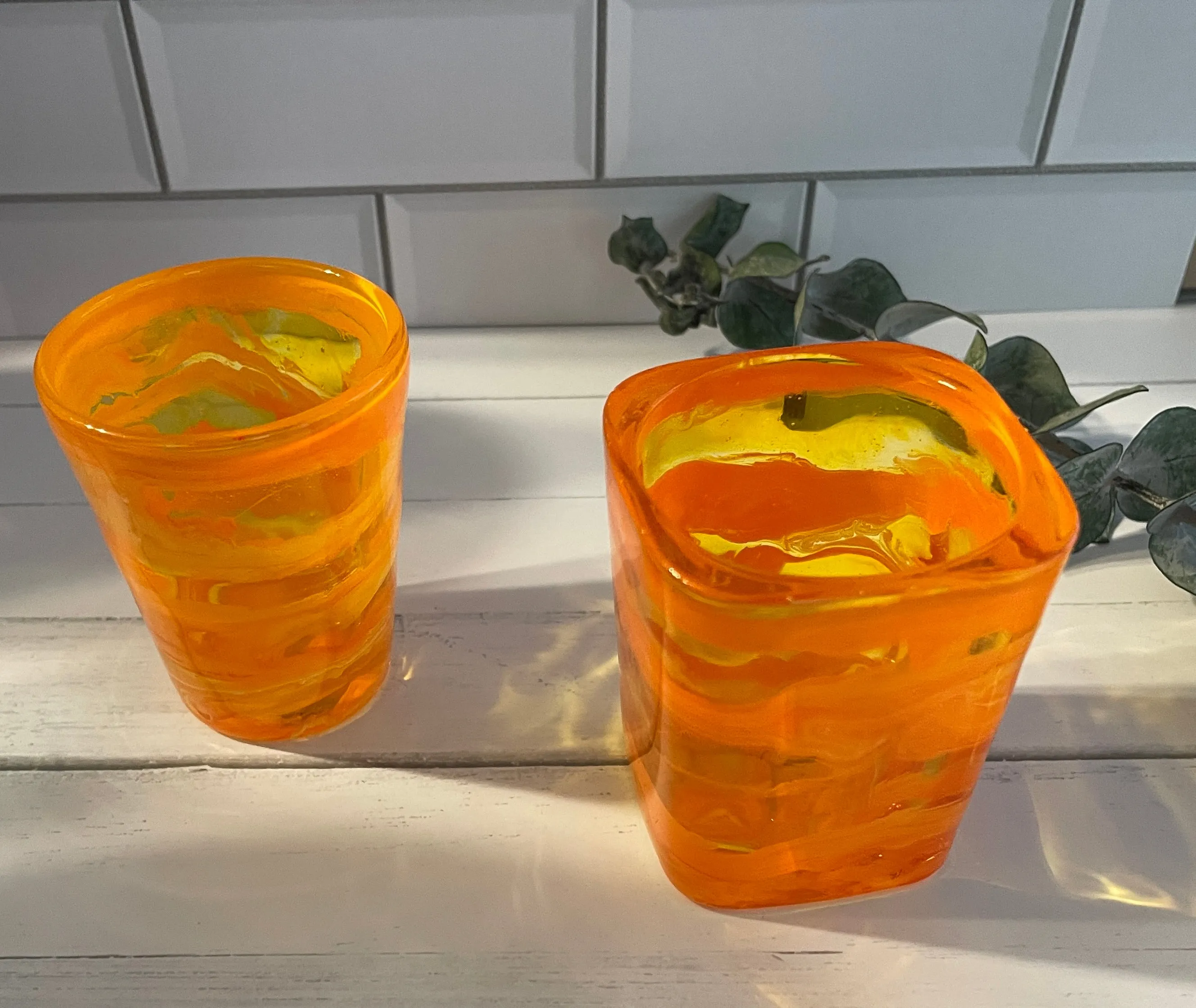 Neon Orange Shot Glass