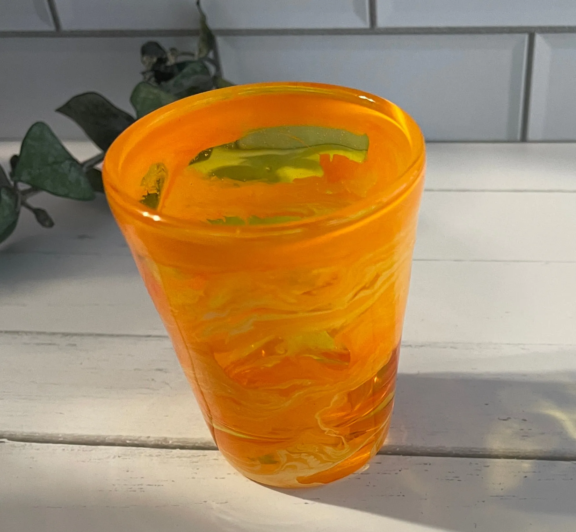 Neon Orange Shot Glass
