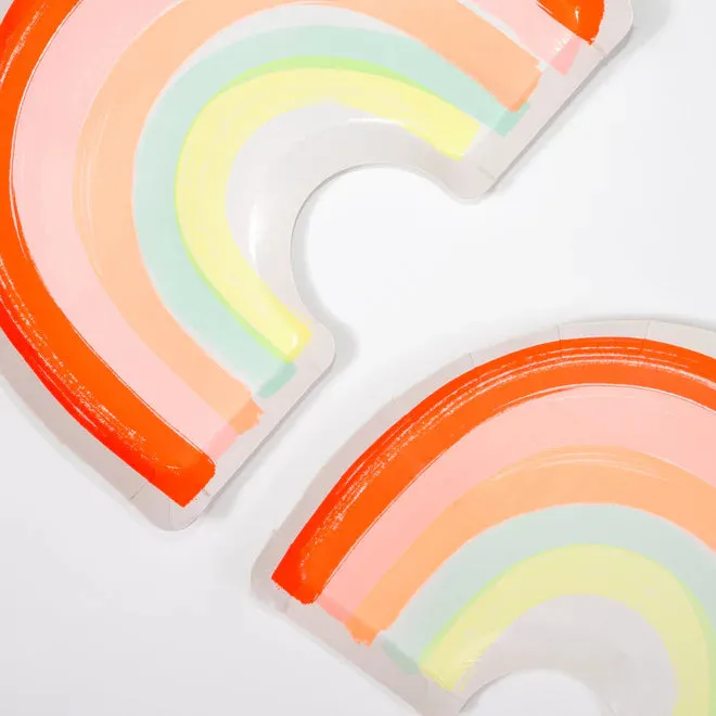 Neon Rainbow Plates