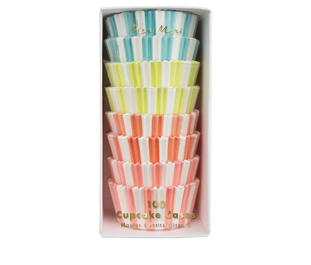Neon Striped Cupcake Liners