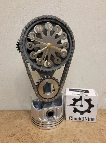 NEW Industrial Chevy Small Block Clock! V8 Timing Set Clock, Stainless Steel Face Motorized Gear Clock, Retails $280 
