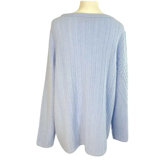 NWOT Soft Surroundings Cashmere Sweater Light Blue Size 1X