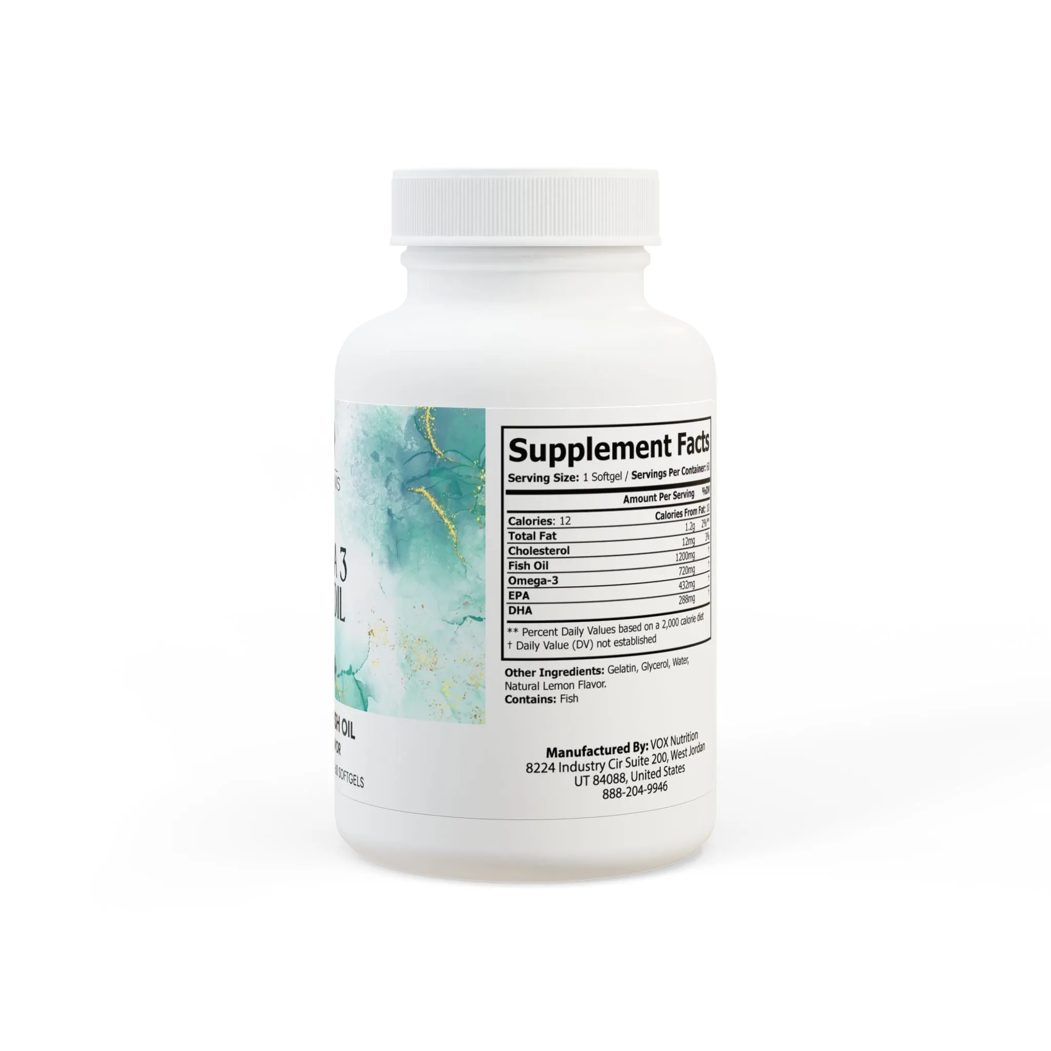 Omega 3 Fish Oil Supplement (60 Softgels)