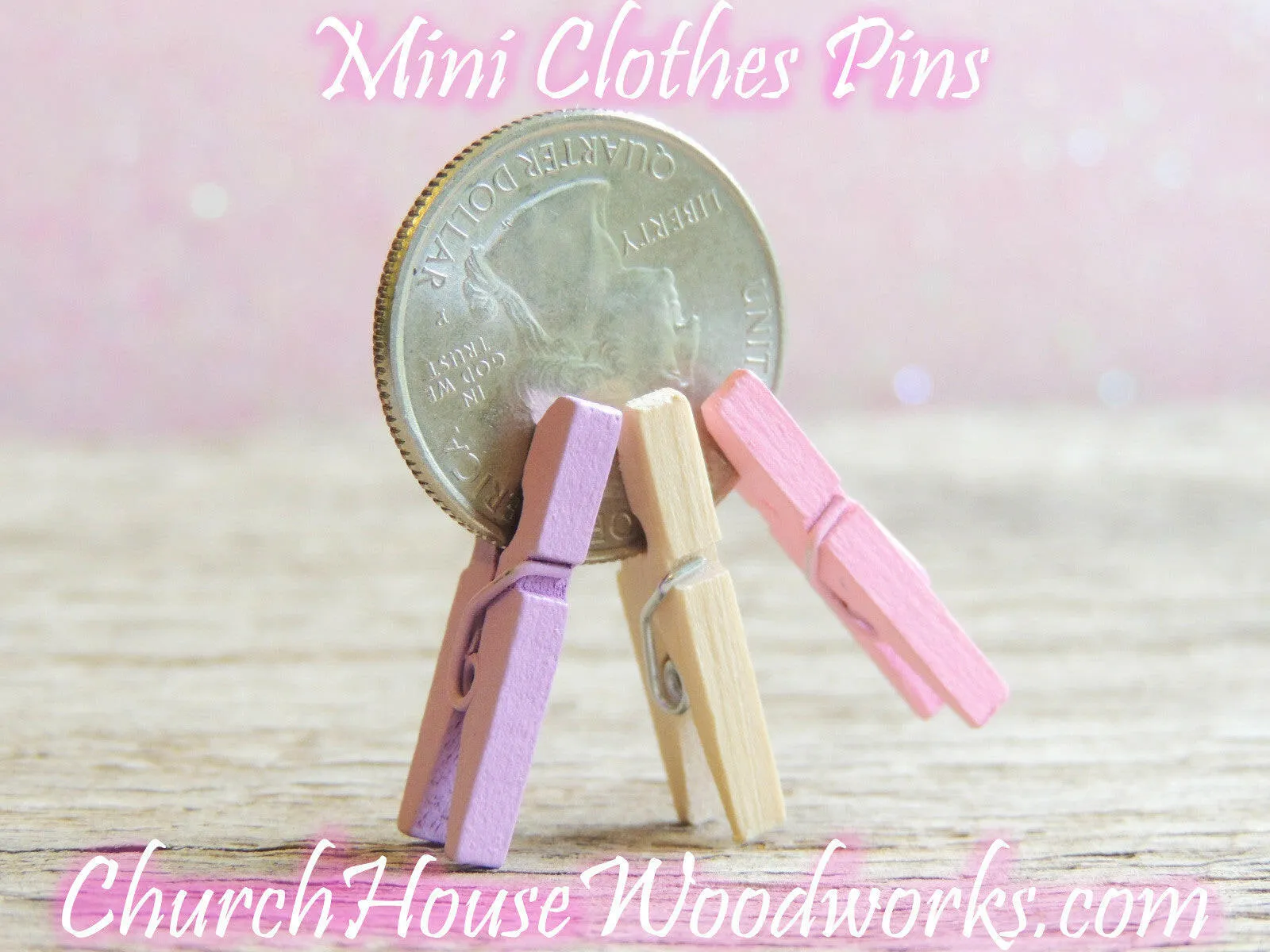 Pack of 100 Mini Dark Blue Wooden Clothespins